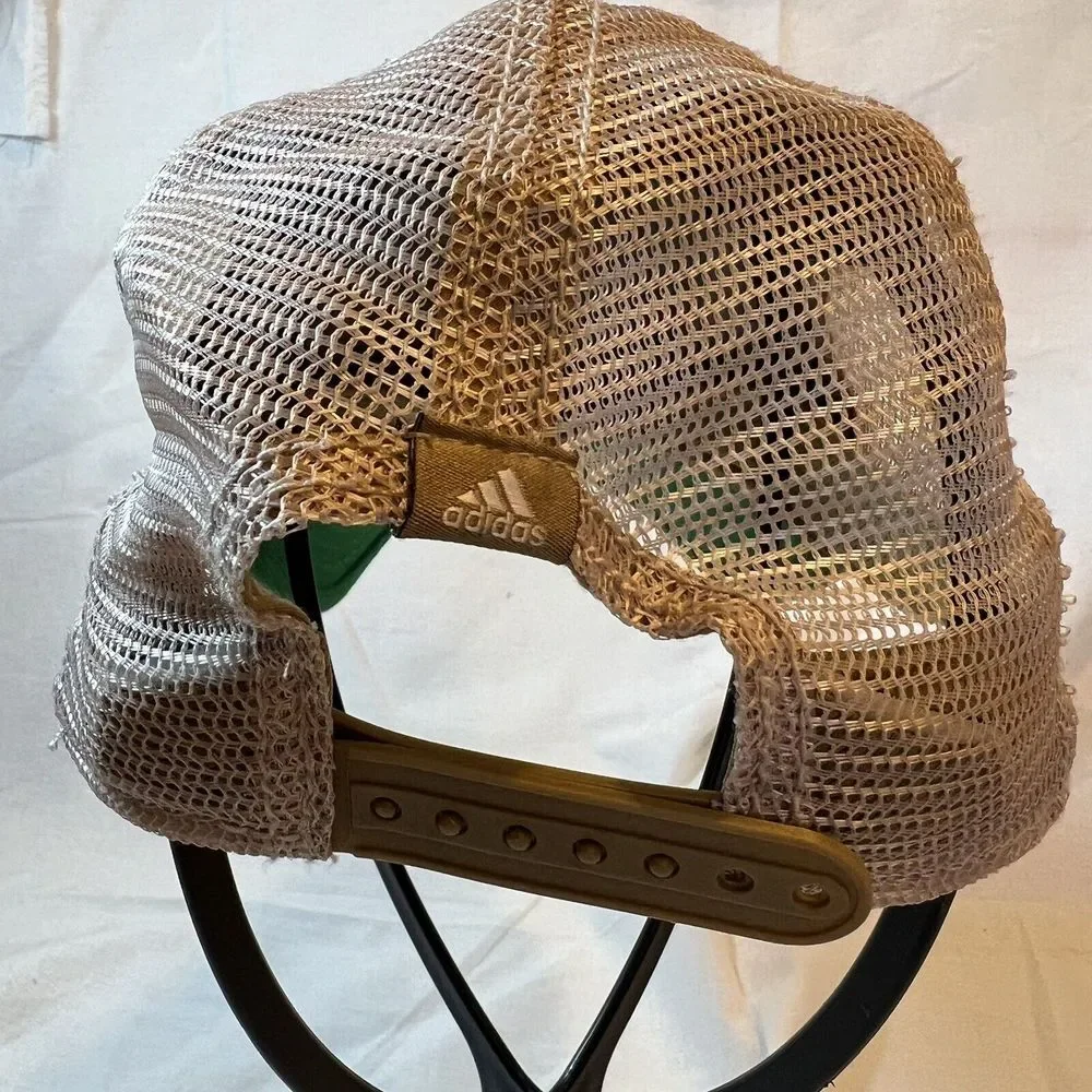 Adidas Mens Structured Mesh Snapback Tan‎ White OS Embroidered